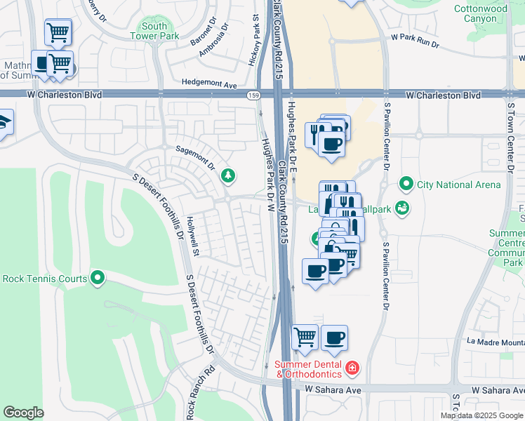 map of restaurants, bars, coffee shops, grocery stores, and more near 1830 Solvang Mill Drive in Las Vegas
