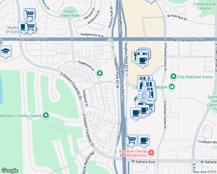 map of restaurants, bars, coffee shops, grocery stores, and more near 1815 Cambrian Dream Court in Las Vegas