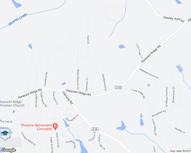 map of restaurants, bars, coffee shops, grocery stores, and more near 5413 Saddlewood Drive in Summerfield