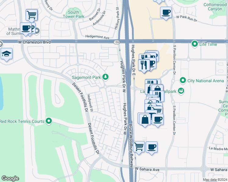 map of restaurants, bars, coffee shops, grocery stores, and more near 1815 Cambrian Dream Court in Las Vegas