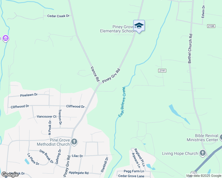 map of restaurants, bars, coffee shops, grocery stores, and more near 1212 Piney Grove Road in Kernersville