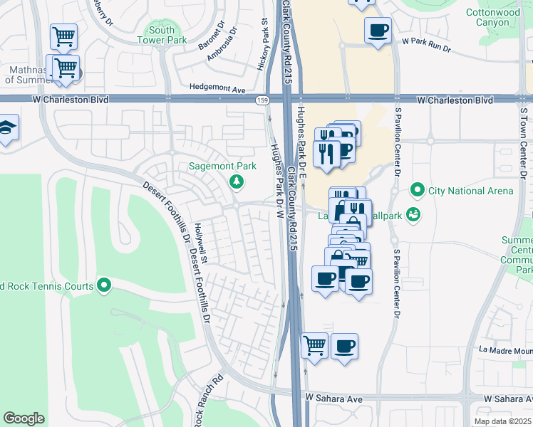 map of restaurants, bars, coffee shops, grocery stores, and more near 1797 Solvang Mill Drive in Las Vegas