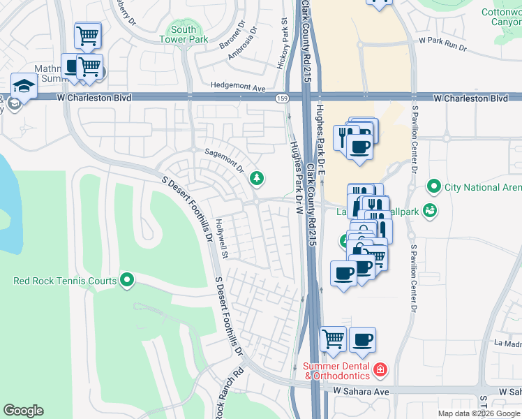 map of restaurants, bars, coffee shops, grocery stores, and more near 11246 Filmore Heights Court in Las Vegas