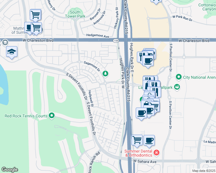 map of restaurants, bars, coffee shops, grocery stores, and more near 11242 Filmore Heights Court in Las Vegas