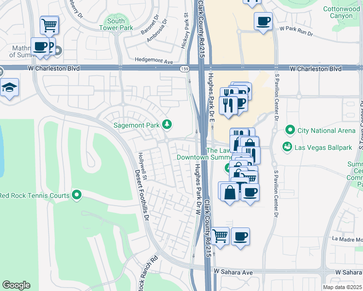 map of restaurants, bars, coffee shops, grocery stores, and more near 1805 Cambrian Dream Court in Las Vegas