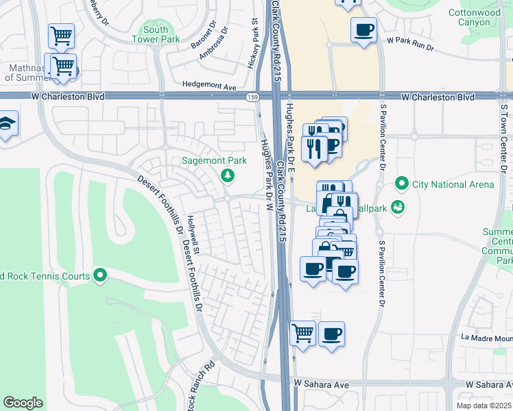 map of restaurants, bars, coffee shops, grocery stores, and more near 1830 Solvang Mill Drive in Las Vegas