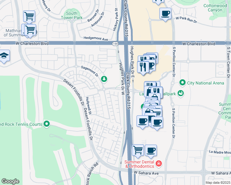 map of restaurants, bars, coffee shops, grocery stores, and more near 1830 Solvang Mill Drive in Las Vegas