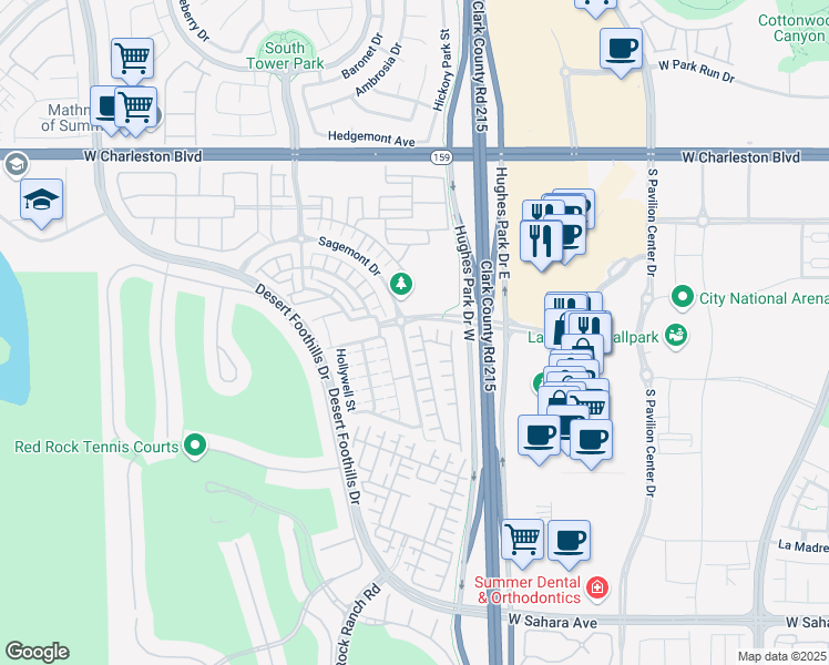 map of restaurants, bars, coffee shops, grocery stores, and more near 11232 Pismo Dunes Court in Las Vegas