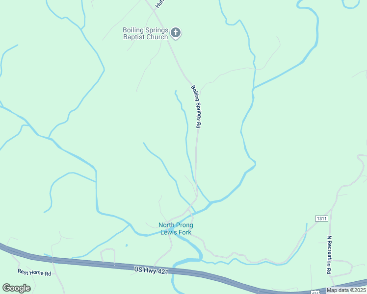 map of restaurants, bars, coffee shops, grocery stores, and more near 815 Boiling Springs Road in Purlear