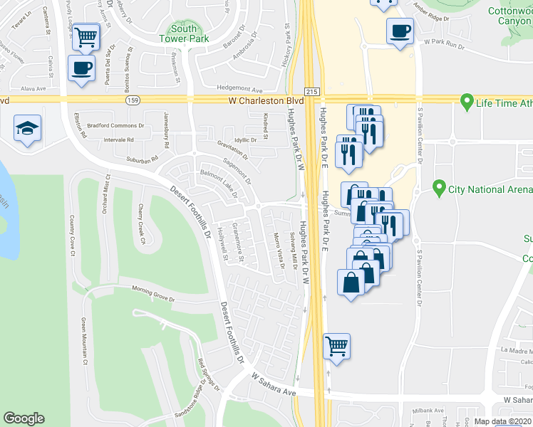 map of restaurants, bars, coffee shops, grocery stores, and more near 11238 Filmore Heights Court in Las Vegas