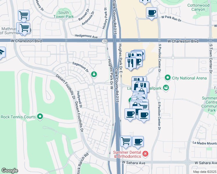 map of restaurants, bars, coffee shops, grocery stores, and more near 1788 Solvang Mill Drive in Las Vegas