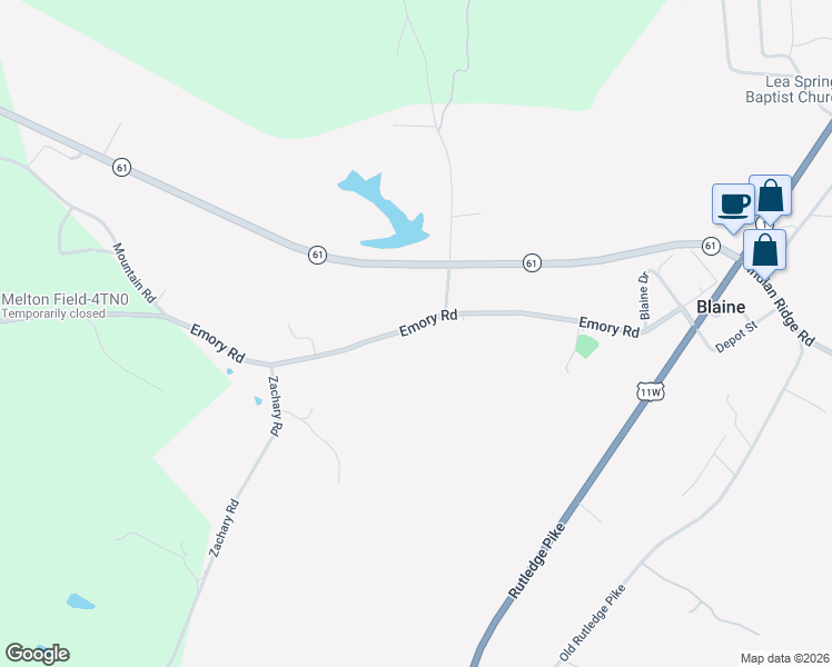 map of restaurants, bars, coffee shops, grocery stores, and more near 467 Emory Rd in Blaine