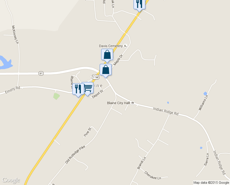 map of restaurants, bars, coffee shops, grocery stores, and more near 231 Indian Ridge Rd in Blaine