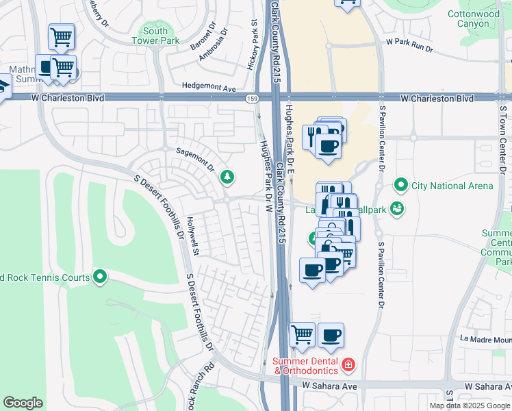 map of restaurants, bars, coffee shops, grocery stores, and more near 1787 Solvang Mill Drive in Las Vegas