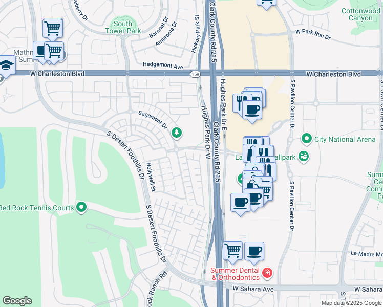 map of restaurants, bars, coffee shops, grocery stores, and more near 1795 Cambrian Dream Court in Las Vegas