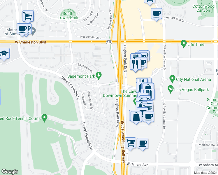 map of restaurants, bars, coffee shops, grocery stores, and more near 1786 Cambrian Dream Court in Las Vegas