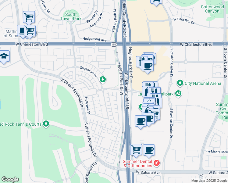 map of restaurants, bars, coffee shops, grocery stores, and more near 1786 Cambrian Dream Court in Las Vegas