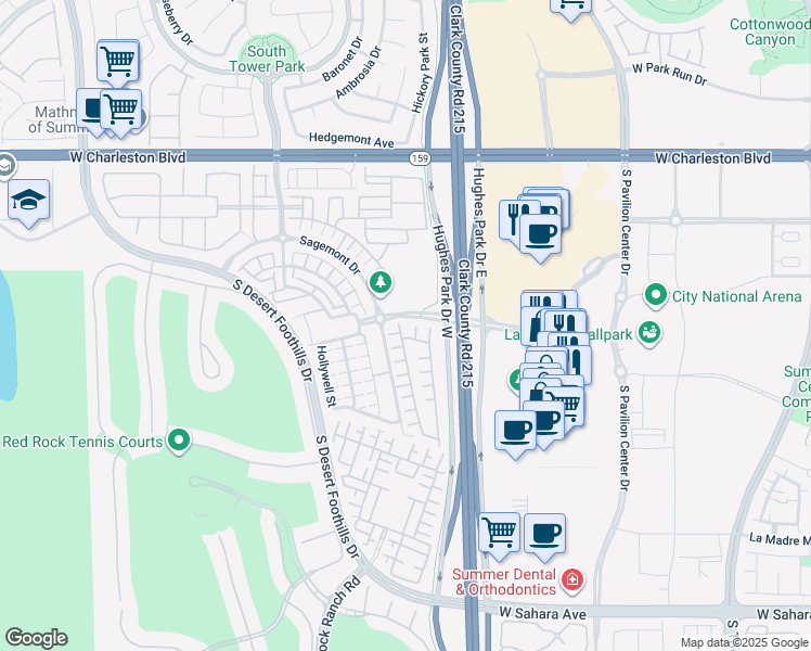 map of restaurants, bars, coffee shops, grocery stores, and more near 1794 Morro Vista Drive in Las Vegas