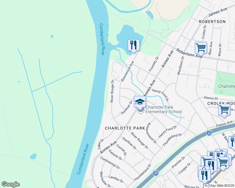 map of restaurants, bars, coffee shops, grocery stores, and more near 415 Basswood Avenue in Nashville