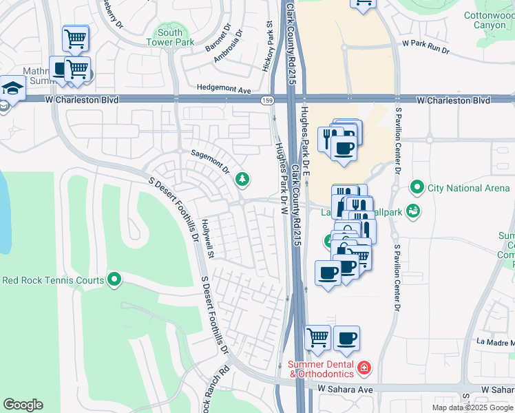 map of restaurants, bars, coffee shops, grocery stores, and more near 1794 Morro Vista Drive in Las Vegas