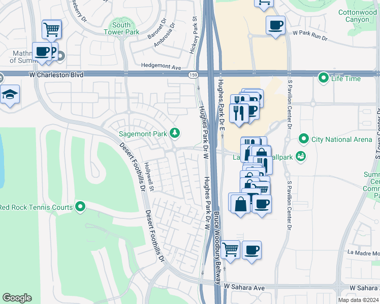 map of restaurants, bars, coffee shops, grocery stores, and more near 1785 Cambrian Dream Court in Las Vegas