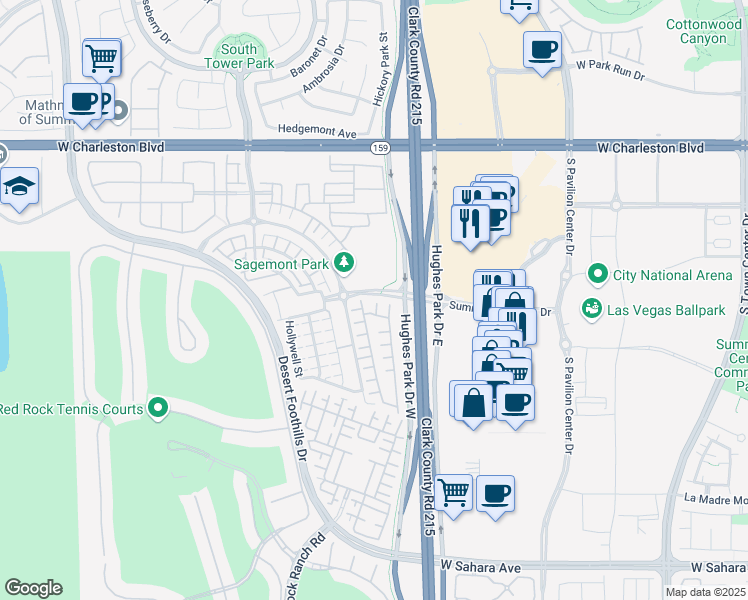 map of restaurants, bars, coffee shops, grocery stores, and more near 1785 Cambrian Dream Court in Las Vegas