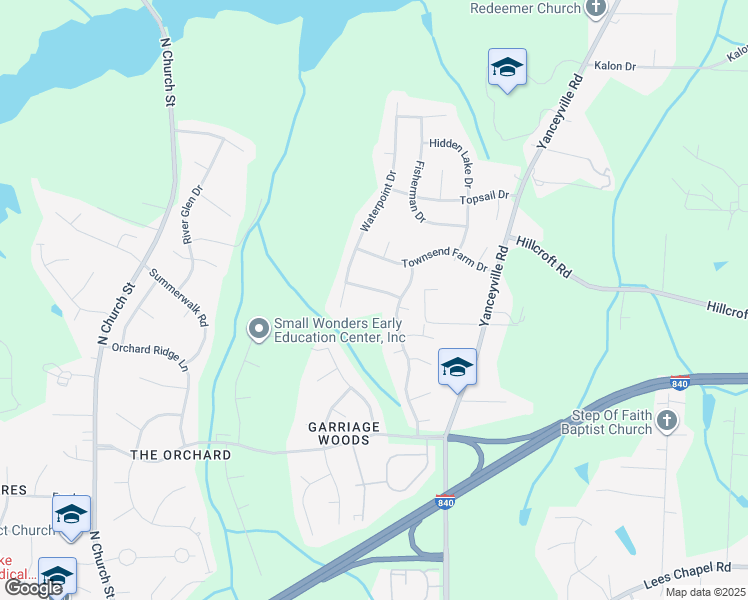 map of restaurants, bars, coffee shops, grocery stores, and more near 5405 Carriage Woods Drive in Browns Summit