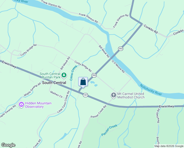 map of restaurants, bars, coffee shops, grocery stores, and more near 2414 Bailey Bridge Road in Chuckey