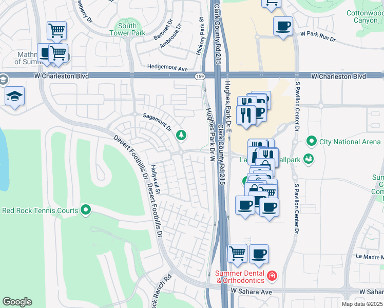map of restaurants, bars, coffee shops, grocery stores, and more near 1784 Morro Vista Drive in Las Vegas