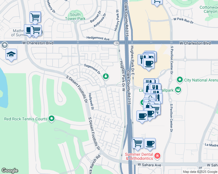 map of restaurants, bars, coffee shops, grocery stores, and more near 1783 Morro Vista Drive in Las Vegas