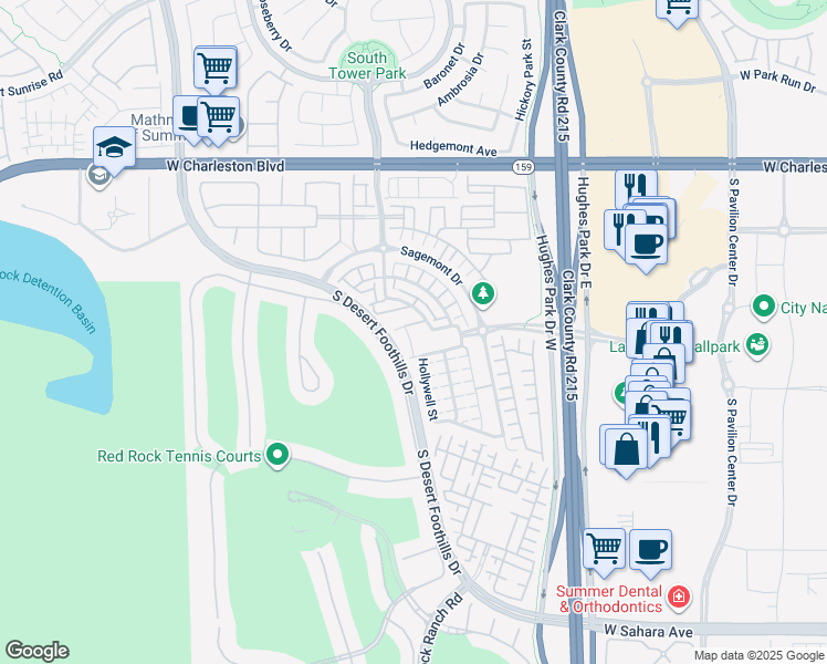 map of restaurants, bars, coffee shops, grocery stores, and more near 1816 Hollywell Street in Las Vegas