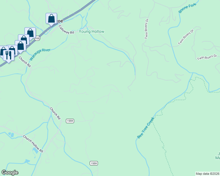 map of restaurants, bars, coffee shops, grocery stores, and more near 779 Jackson Ridge Road in Boone