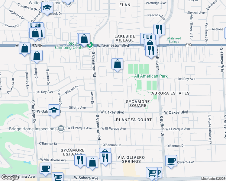 map of restaurants, bars, coffee shops, grocery stores, and more near 1504 Winslow Street in Las Vegas