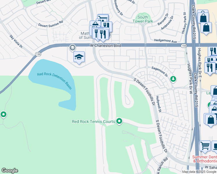 map of restaurants, bars, coffee shops, grocery stores, and more near 1979 Orchard Mist Court in Las Vegas