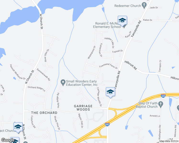 map of restaurants, bars, coffee shops, grocery stores, and more near 709 Sunmeadow Drive in Browns Summit