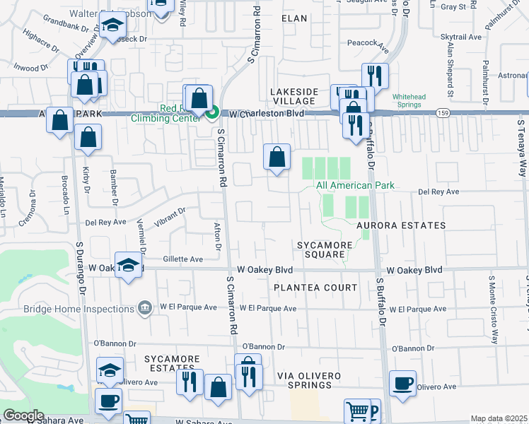 map of restaurants, bars, coffee shops, grocery stores, and more near 8009 Clock Tower Court in Las Vegas