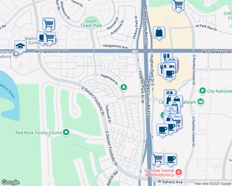 map of restaurants, bars, coffee shops, grocery stores, and more near 11326 Belmont Lake Drive in Las Vegas