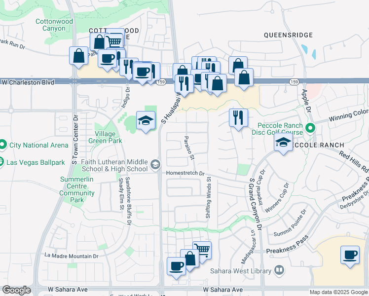 map of restaurants, bars, coffee shops, grocery stores, and more near 1420 Ibizo Street in Las Vegas
