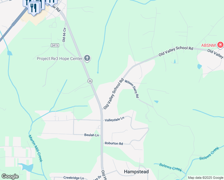 map of restaurants, bars, coffee shops, grocery stores, and more near 5525 Old Valley School Road in Kernersville