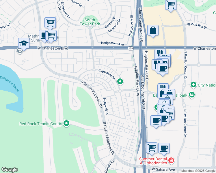 map of restaurants, bars, coffee shops, grocery stores, and more near 11359 Belmont Lake Drive in Las Vegas