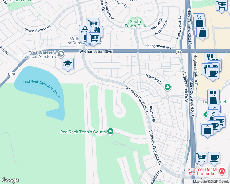 map of restaurants, bars, coffee shops, grocery stores, and more near 1967 Cherry Creek Circle in Las Vegas