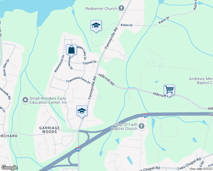 map of restaurants, bars, coffee shops, grocery stores, and more near 1016 Hillcroft Road in Browns Summit