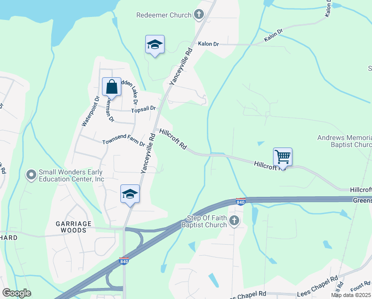 map of restaurants, bars, coffee shops, grocery stores, and more near 1016 Hillcroft Road in Browns Summit