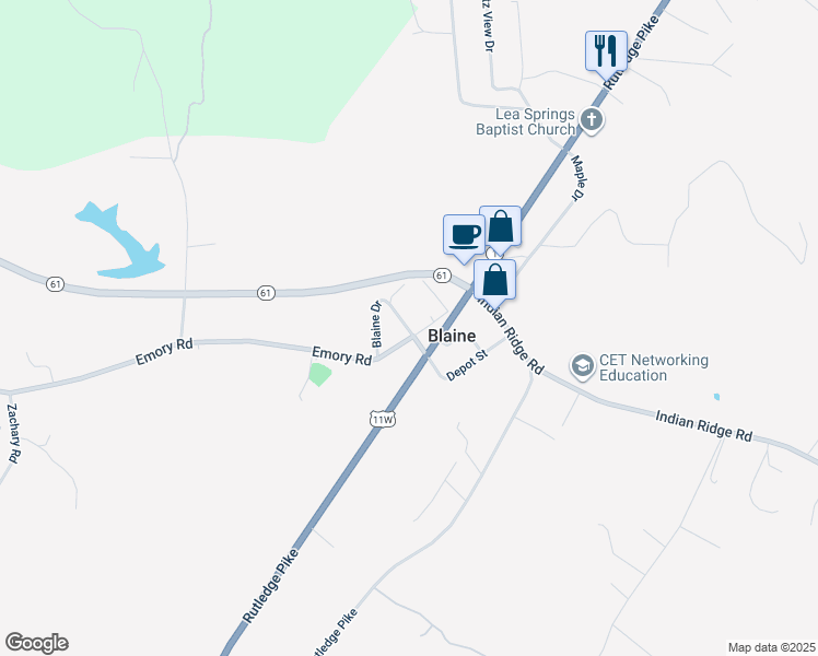 map of restaurants, bars, coffee shops, grocery stores, and more near Blaine Drive in Blaine