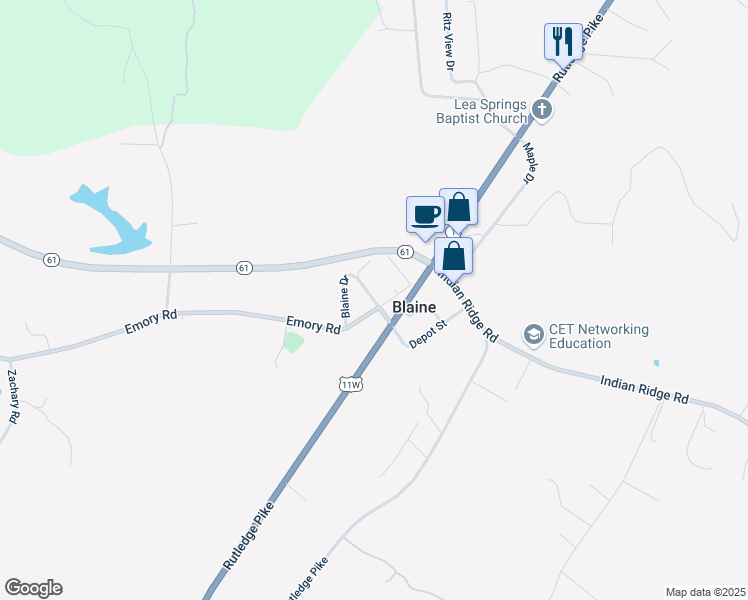 map of restaurants, bars, coffee shops, grocery stores, and more near Blaine Drive in Blaine