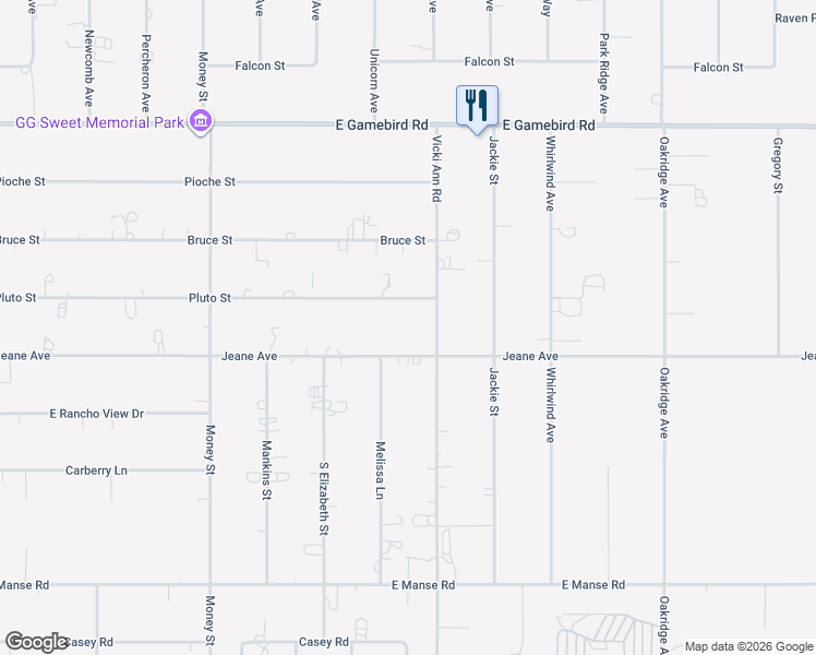 map of restaurants, bars, coffee shops, grocery stores, and more near 4400 Vicki Ann Road in Pahrump