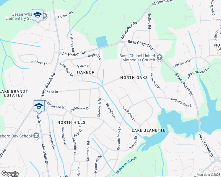 map of restaurants, bars, coffee shops, grocery stores, and more near 2712 Southwick Drive in Greensboro