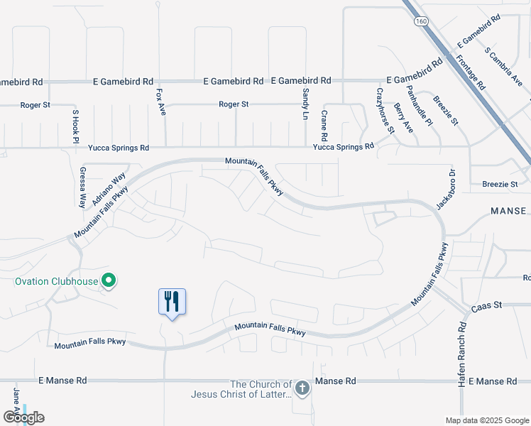 map of restaurants, bars, coffee shops, grocery stores, and more near 4430 South Delizia Lane in Pahrump