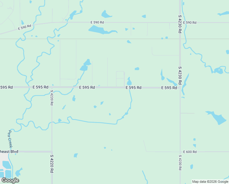 map of restaurants, bars, coffee shops, grocery stores, and more near 19512 East 595 Road in Inola
