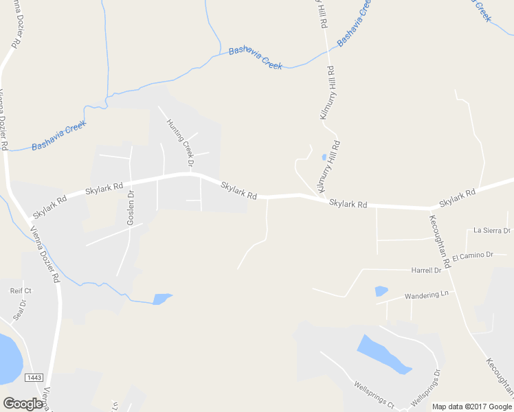 map of restaurants, bars, coffee shops, grocery stores, and more near 6398 Skylark Road in Pfafftown